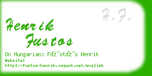 henrik fustos business card