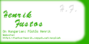 henrik fustos business card